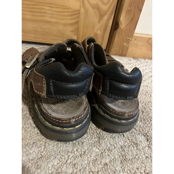 Doc Dr Martens Vintage Y2K Brown Leather Fisherman Sandals Chunky Men's Size 9 - Picture 4 of 8
